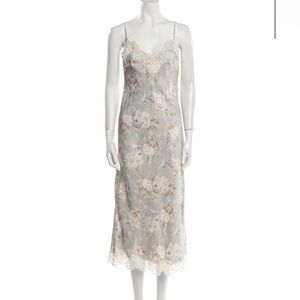 Zimmermann Lace Panel Slip Midi Multi Floral Cream - Size 1